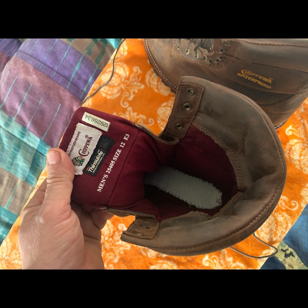 Chippewa logging boots steel toe 12 E3